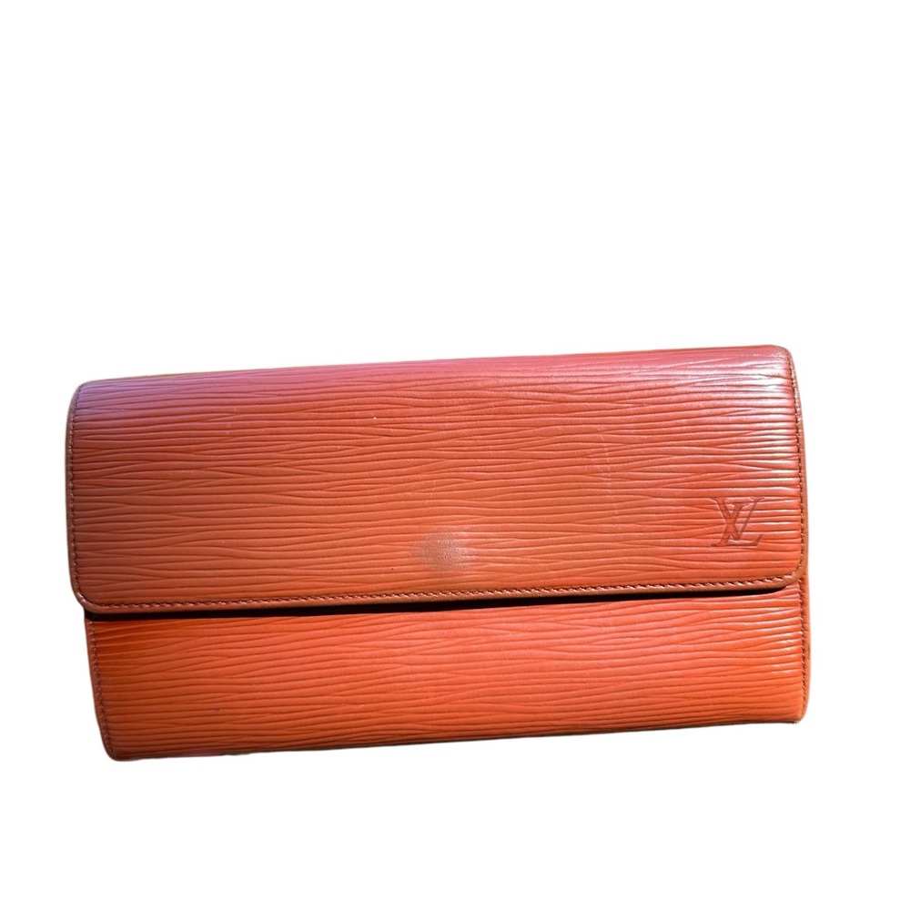 Louis Vuitton Epi Long Wallet Saddle Brown Vintage